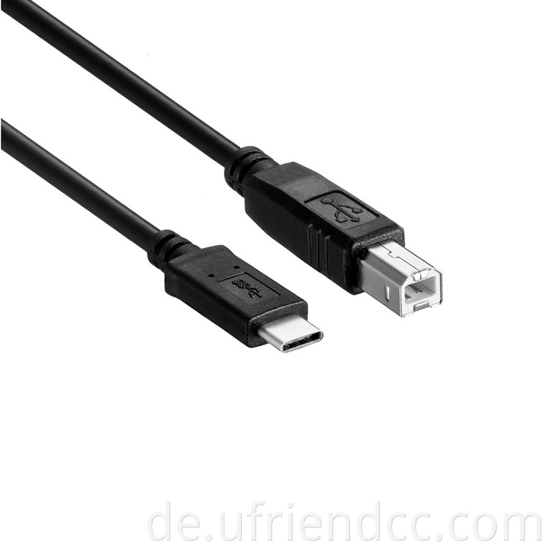 Benutzerdefinierte Hochgeschwindigkeits -480 -m -Daten USB -Typ C bis USB 2.0 B männlicher Drucker -Scanner MIDI -Kabel